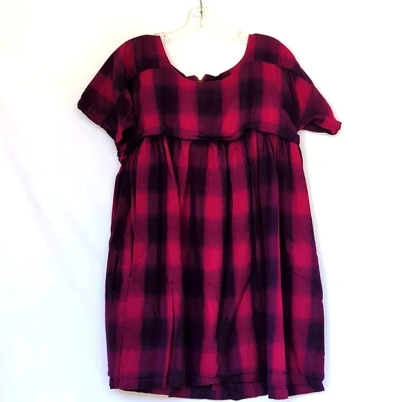 Topshop | Dresses | Topshop Navy Magenta Empire Waist Tunic Dress | Poshmark